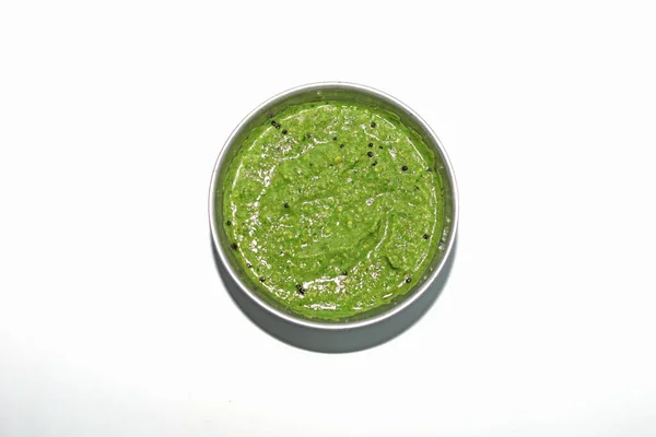 Chutney Green Mint Segar Dibuat Dengan Coriander — Stok Foto