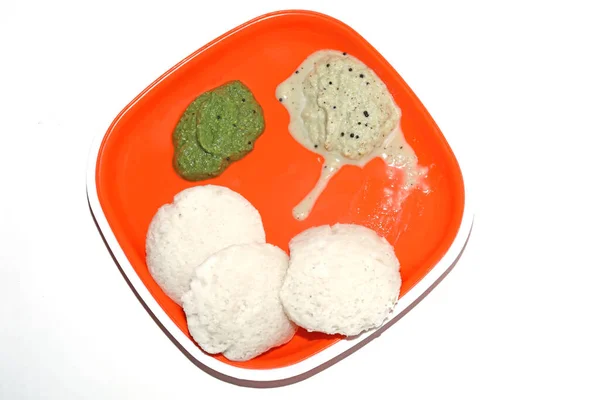 Recette Petit Déjeuner Indien Sud Idly Idli Gâteau Riz Servi — Photo