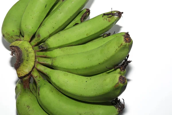 Куча Зеленых Бананов Белом Фоне — стоковое фото