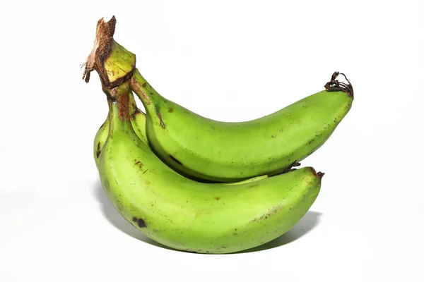 Groene Bananenbundel Een Witte Achtergrond — Stockfoto