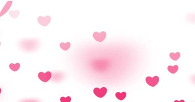 Sevgililer Günü için beyaz arka planda romantik kırmızı kalpler hareketi, düğün kutlaması..