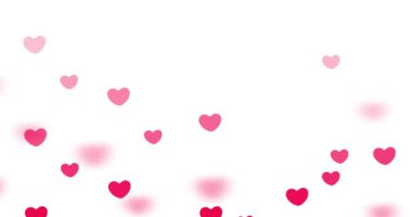 Sevgililer Günü için beyaz arka planda romantik kırmızı kalpler, düğün kutlaması..