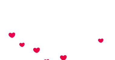 Sevgililer Günü kutlaması için beyaz arka planda romantik kırmızı kalpler.