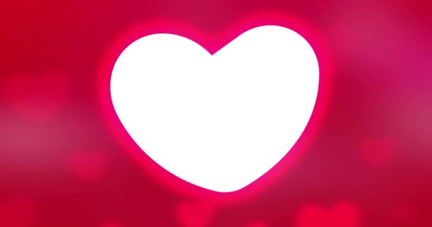 Coeurs Rouges Romantiques Lumineux Animés Sur Fond Rouge Pour Saint — Video
