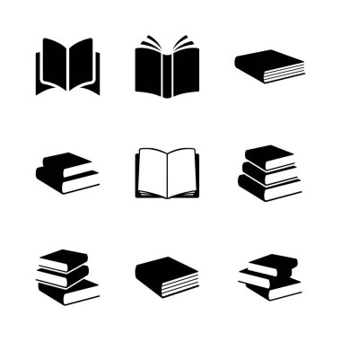 Basit kitap simgesi serisi vektör formatında. Eğitim işaret ve sembolleri.
