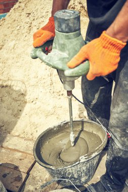 İnşaat konsepti, inşaat malzemeleri, bina arsası, araç