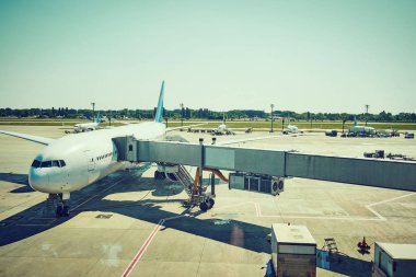 Hava taşımacılığı platformu uçağa yükleniyor