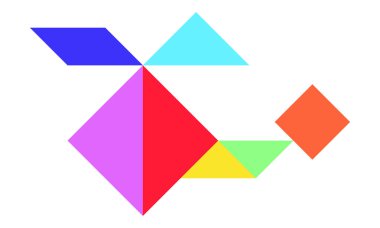Beyaz arka planda (vektör helikopter şeklinde renk tangram)