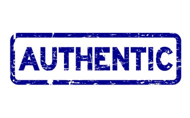 Grunge mavi otantik kare lastik mühür damgası beyaz arka plan üzerinde