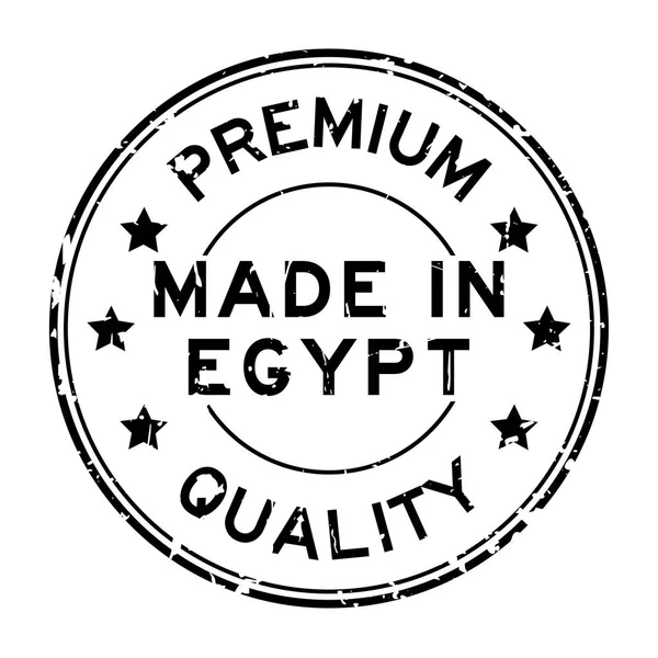 Grunge Černé Špičkové Kvality Vyrobené Egyptě Kulaté Razítko Pečeť Bílém — Stockový vektor