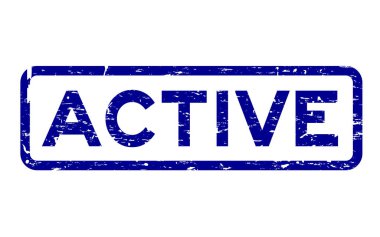 Grunge mavi etkin kare lastik mühür damgası beyaz arka plan üzerinde