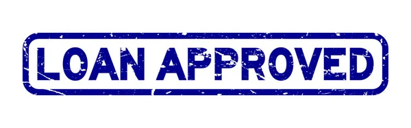 Grunge Prêt Bleu Approuver Tampon Joint Caoutchouc Carré Sur Fond — Image vectorielle
