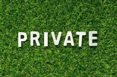 Yapay yeşil çim zemin üzerine özel Word'de ahşap alfabe