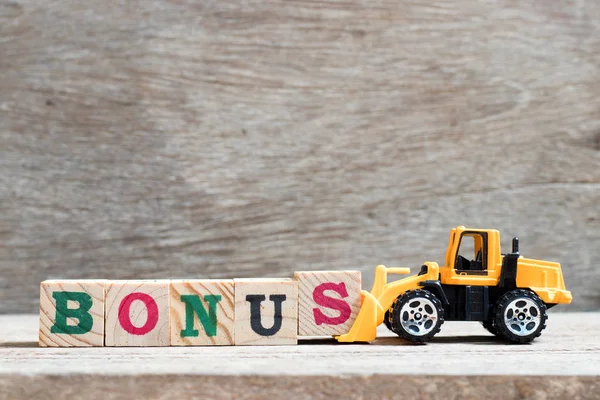 Περονοφόρα Toy Κρατήστε Πατημένο Γράμμα Μπλοκ Για Ολοκληρωθεί Λέξη Bonus — Φωτογραφία Αρχείου