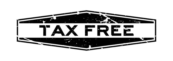 Grunge Negro Palabra Libre Impuestos Sello Goma Hexágono Sobre Fondo — Vector de stock