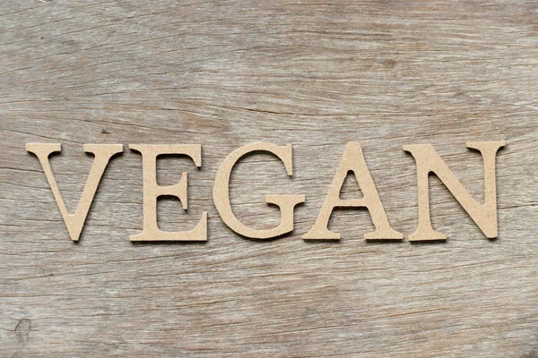 Alphabet Buchstabe Wort Vegan Auf Holzgrund — Stockfoto