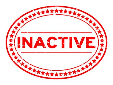 Grunge kırmızı etkin olmayan kelime oval lastik mühür damgası beyaz arka plan üzerinde