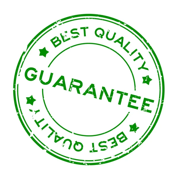 Grunge Green Beste Qualität Garantie Runde Gummidichtung Stempel Auf Weißem — Stockvektor