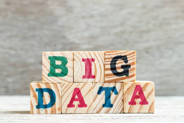 Bloque Letras Palabra Big Data Sobre Fondo Madera — Foto de Stock