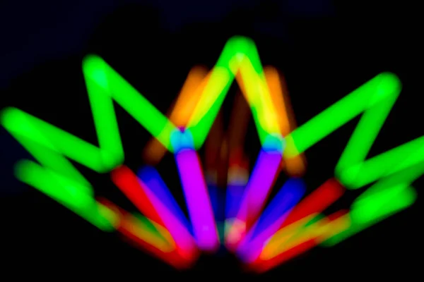 Абстрактний Багатоколір Флуоресцентного Світла Чорному Тлі — стокове фото