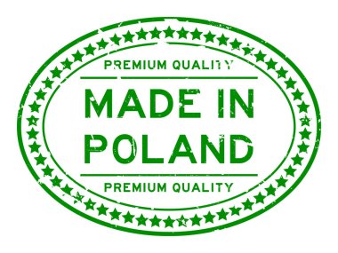 Polonya oval pencere mühür iş boyutu beyaz zemin üzerine yapılan grunge yeşil premiumq kalite