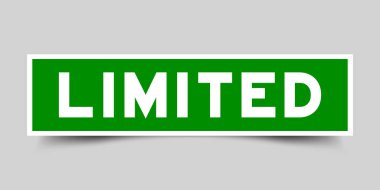 Yeşil renk etiket etiket içinde gri arka plan üzerinde sınırlı kelime