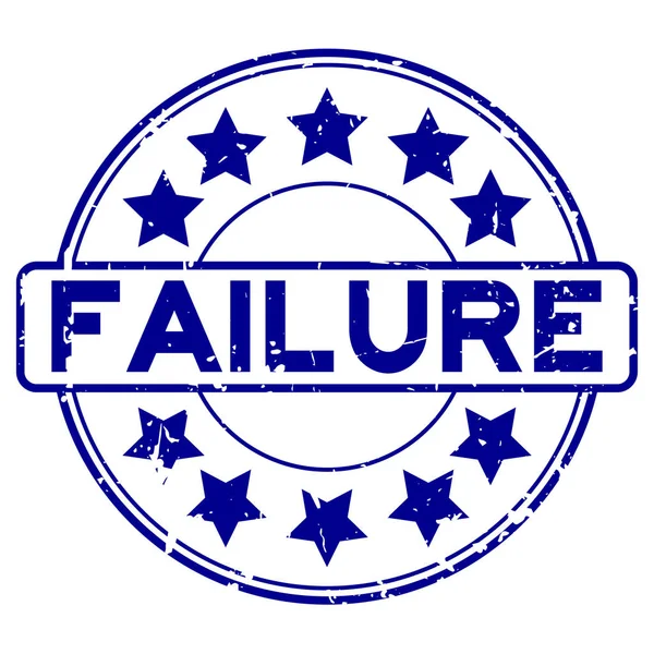 Grunge Blue Failure Word Star Icon Rubber Seal Stamp บนพ — ภาพเวกเตอร์สต็อก