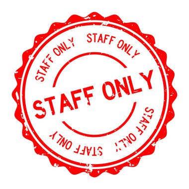 Grunge kırmızı personel sadece yuvarlak lastik mühür damgası beyaz arka plan üzerinde kelime.