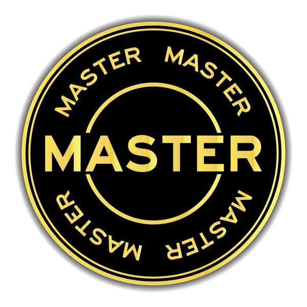 Χρυσό Και Μαύρο Χρώμα Αυτοκόλλητο Στο Master Του Word Λευκό — Διανυσματικό Αρχείο