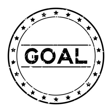 Grunge siyah hedef sözcük yuvarlak lastik mühür damgası beyaz arka plan üzerinde