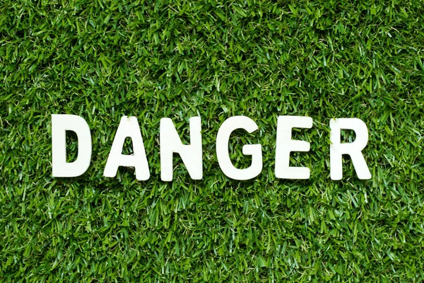 Alphabet Letter Word Danger Artificial Green Grass Background — Stock Photo, Image