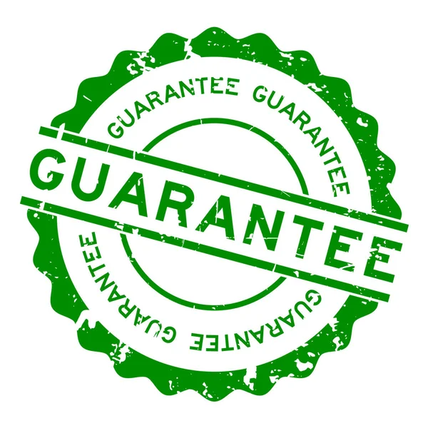 Grunge Green Guarantee Word Rubber Seal Stamp White Background — Stock Vector