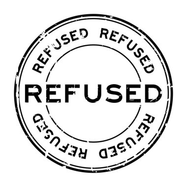 Grunge siyah beyaz arka plan üzerinde yuvarlak lastik mühür damgası word reddetti