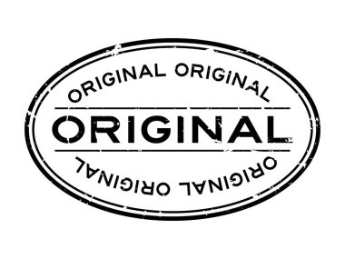 Grunge siyah kelime oval lastik mühür beyaz arka planda