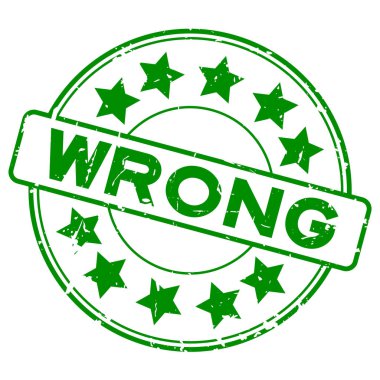 Grunge yeşil yıldız simgesi ile yanlış yuvarlak lastik mühür damgası beyaz arka plan üzerinde