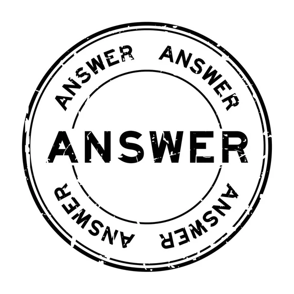 Grunge Black Answer Word Rubber Seal Stamp White Background — Stock Vector