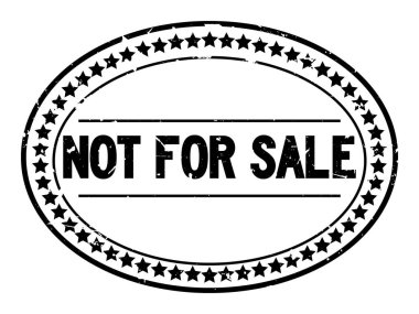 Grunge değil satış kelime oval lastik mühür için pul beyaz arka planda siyah