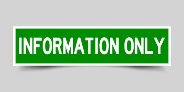 Kare yeşil etiket etiket yalnızca gri arka plan üzerinde kelime bilgileri