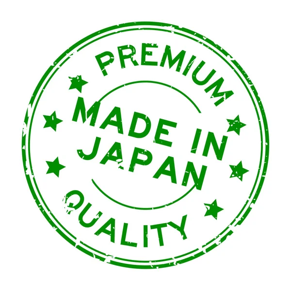 Grunge Premium Quality Made Japan Rubber Stamp White Background — Stock Vector