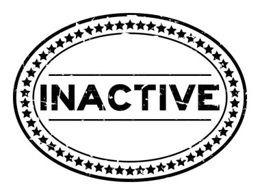 Grunge siyah etkin olmayan kelime oval lastik mühür damgası beyaz arka plan üzerinde