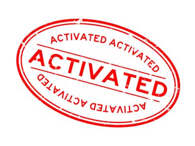 Grunge kırmızı kelime oval lastik mühür beyaz arka planda