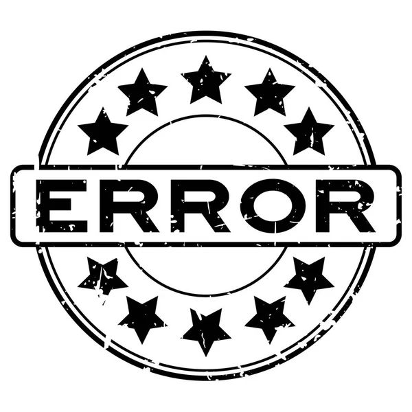 Grunge Palabra Error Negro Con Sello Sello Goma Redonda Icono — Vector de stock