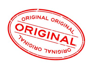 Grunge kırmızı kelime oval lastik mühür beyaz arka planda