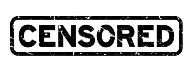 Grunge siyah Sansürlü kelime lastik mühür damgası beyaz arka plan üzerinde