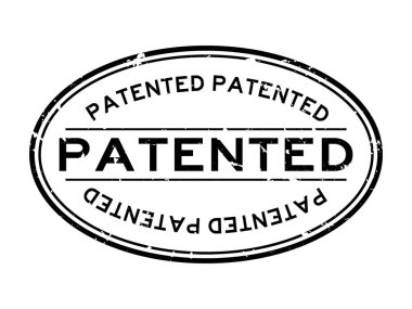 Grunge siyah patentli kelime oval lastik mühür damgası beyaz arka plan üzerinde