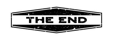 Grunge siyah beyaz arka plan üzerinde son kelime altıgen lastik mühür damgası