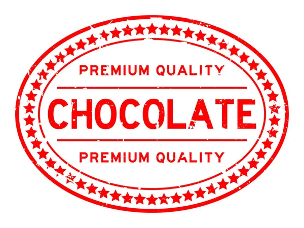 Grunge Timbre Étanchéité Caoutchouc Ovale Chocolat Qualité Supérieure Sur Fond — Image vectorielle