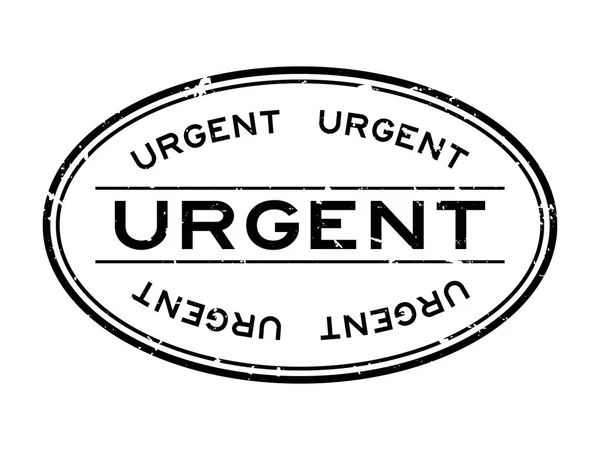 Grunge Mot Urgent Noir Timbre Joint Caoutchouc Ovale Sur Fond — Image vectorielle