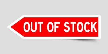 Ok şekli kırmızı renk etiket gri arka plan üzerinde stokta Word'de