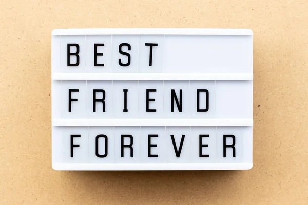 Light Box Word Best Friend Forever Wood Background — Stock Photo, Image